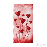 VLOOQ-HX Beau Mariage Romantique Saint Valentin Fête des mères Mariage Coeurs Rouges Fleurs Imprimer Grand Absorbant Doux Grandes Serviettes pour la Salle de Bain 27 5 x 17 5 Pouces - B07VL8M4MN